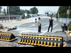 Sistema de barricada de estrada de autocolante amarelo e preto com proteção contra ferrugem e pintura duas vezes