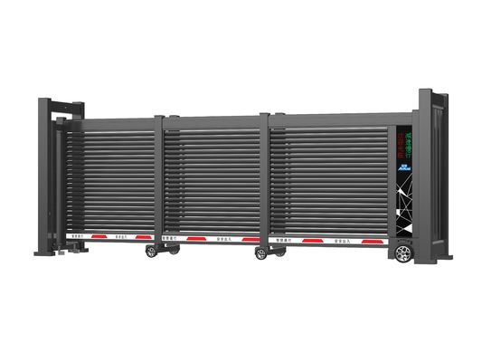 Porta deslizante telescópica industrial automática com motor sem escova DC24V Max 25 metros liga de alumínio