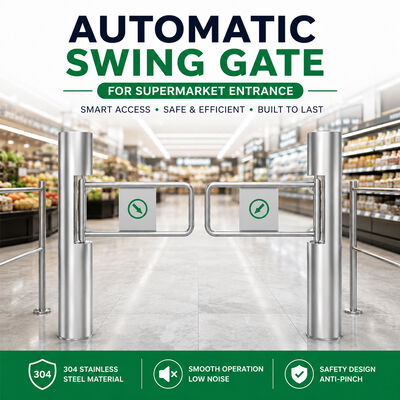 Porta giratória automática do supermercado com detecção de sensores e solução de controle de acesso