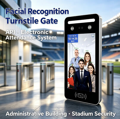 Catraca de Reconhecimento Facial de 8 Polegadas com Sistema Eletrônico de Frequência com API para Edifício Administrativo e Segurança de Estádio
