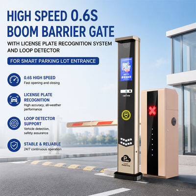 Barreira de Braço de Alta Velocidade 0.6s com Sistema de Reconhecimento de Placa e Detector de Laço para Entrada de Estacionamento Inteligente