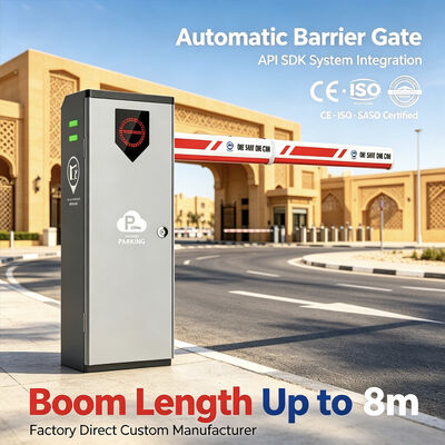 8m Extra Long Arm Boom Barrier Gate Standard RS485 Interface 24V DC Motor sem escovas para gestão de estacionamento da Arábia Saudita